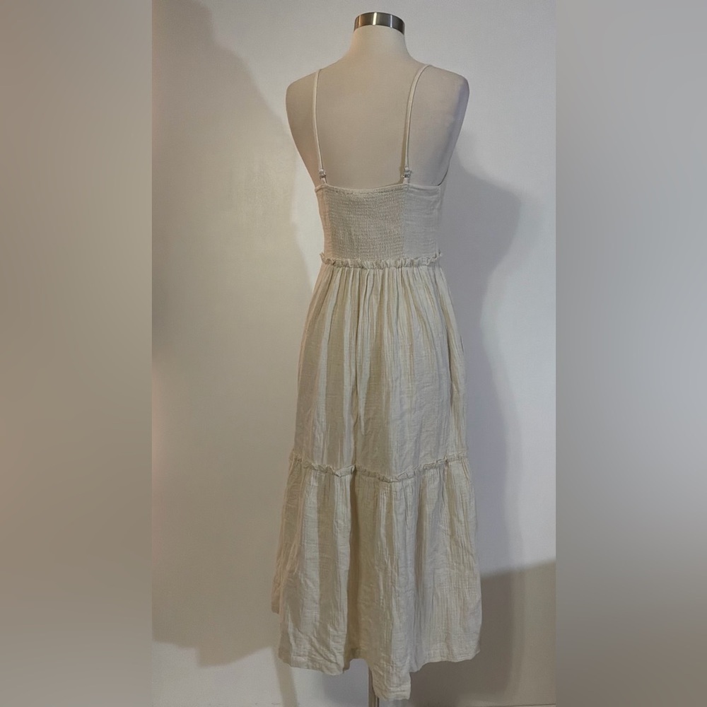 Grade and Gather Sleeveless Tiered Midi Dress in Cream - Picture 2 of 5